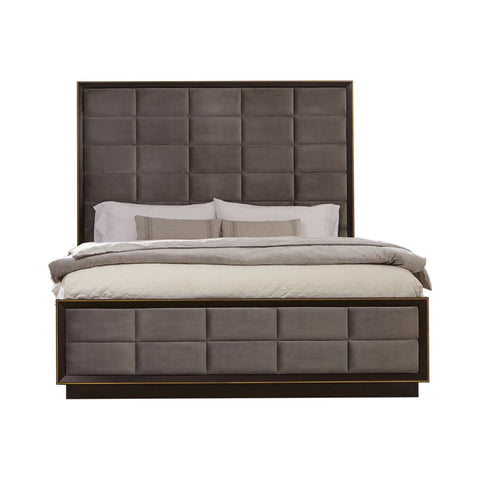 Coaster Durango Queen Upholstered Bed Smoked Peppercorn and Grey Model 223261Q