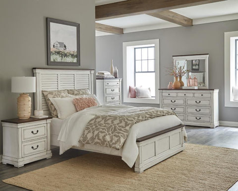 Coaster Hillcrest 4-piece Eastern King Panel Bedroom Set White and Dark Rum Model 223351KE-S4