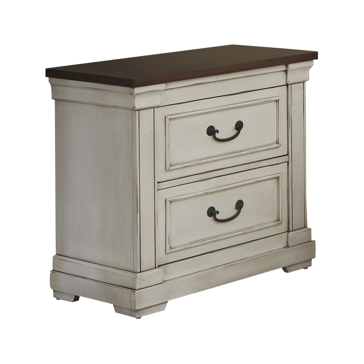 Coaster Hillcrest 2-drawer Nightstand Dark Rum and White Model 223352