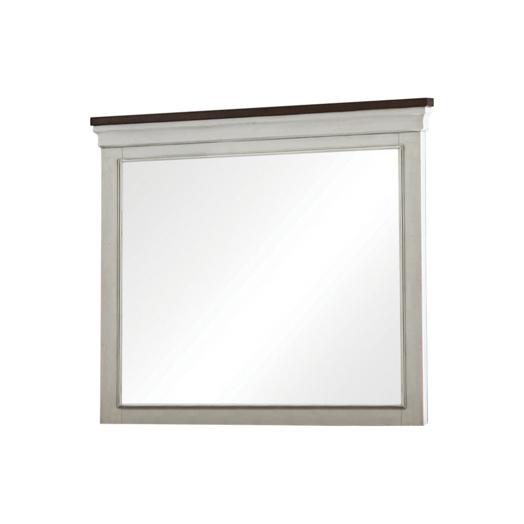 Coaster Hillcrest Rectangular Dresser Mirror Dark Rum and White Model 223354