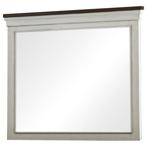 Coaster Hillcrest Rectangular Dresser Mirror Dark Rum and White Model 223354