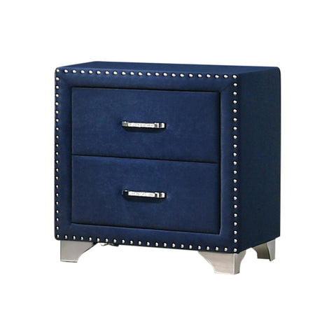Coaster Melody 2-drawer Upholstered Nightstand Pacific Blue Model 223372