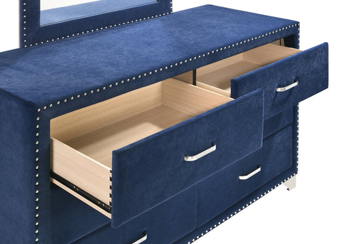 Coaster Melody 6-drawer Upholstered Dresser Pacific Blue Model 223373
