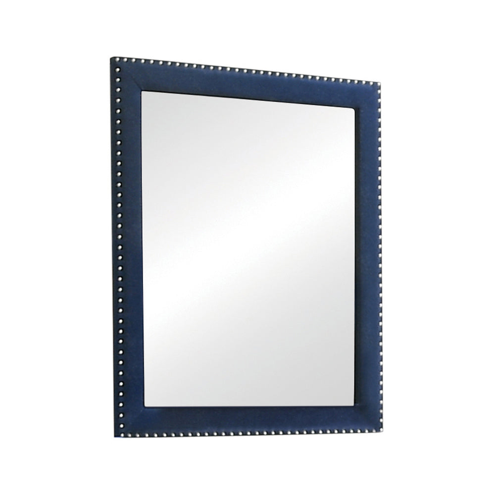 Coaster Melody Rectangular Upholstered Dresser Mirror Pacific Blue Model 223374