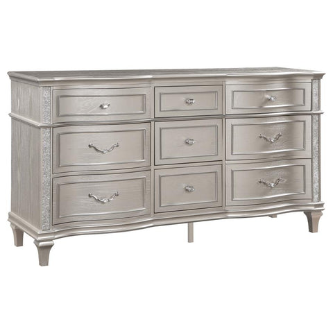 Coaster Evangeline 9-Drawer Dresser Silver Oak Model 223393