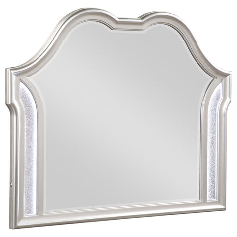 Coaster Evangeline Camel Top Dresser Mirror Silver Oak Model 223394