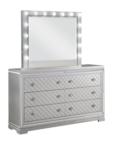 Coaster Eleanor Upholstered Tufted Bed Metallic Model 223461KW