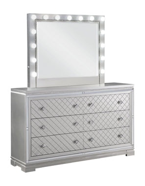 Coaster Eleanor Upholstered Tufted Bed Metallic Model 223461KW