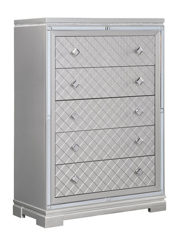 Coaster Eleanor Upholstered Tufted Bed Metallic Model 223461KW