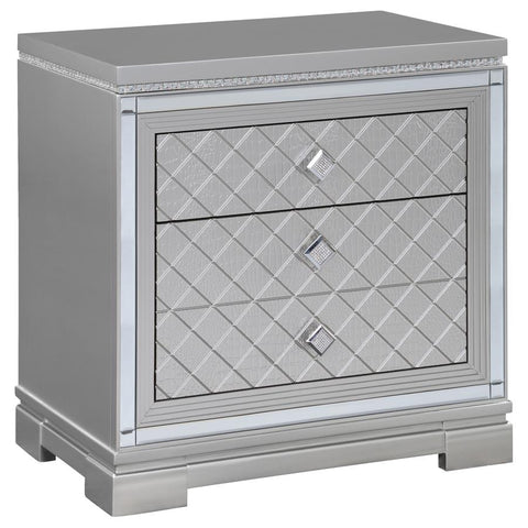 Coaster Eleanor Rectangular 2-drawer Nightstand Metallic Model 223462