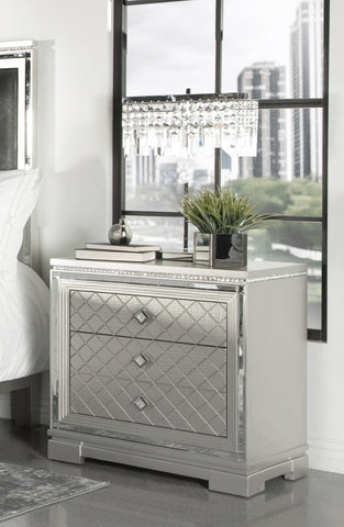 Coaster Eleanor Rectangular 2-drawer Nightstand Metallic Model 223462
