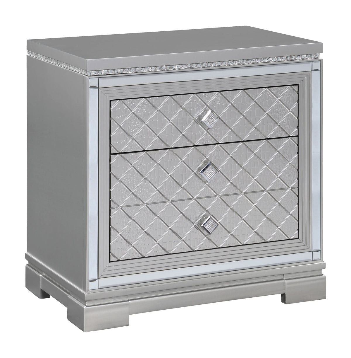 Coaster Eleanor Rectangular 2-drawer Nightstand Metallic Model 223462