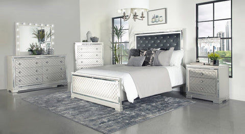 Coaster Eleanor Rectangular 2-drawer Nightstand Metallic Model 223462