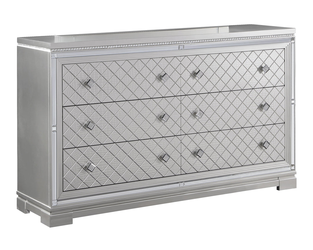 Coaster Eleanor Rectangular 6-drawer Dresser Metallic Model 223463