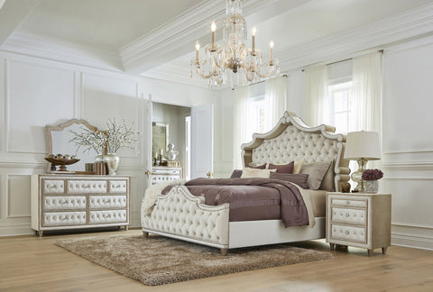 Coaster Antonella 7-drawer Upholstered Dresser Ivory and Camel Model 223523