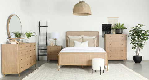 Coaster Arini 5-piece Upholstered Eastern King Bedroom Set Sand Wash Model 224300KE-S5