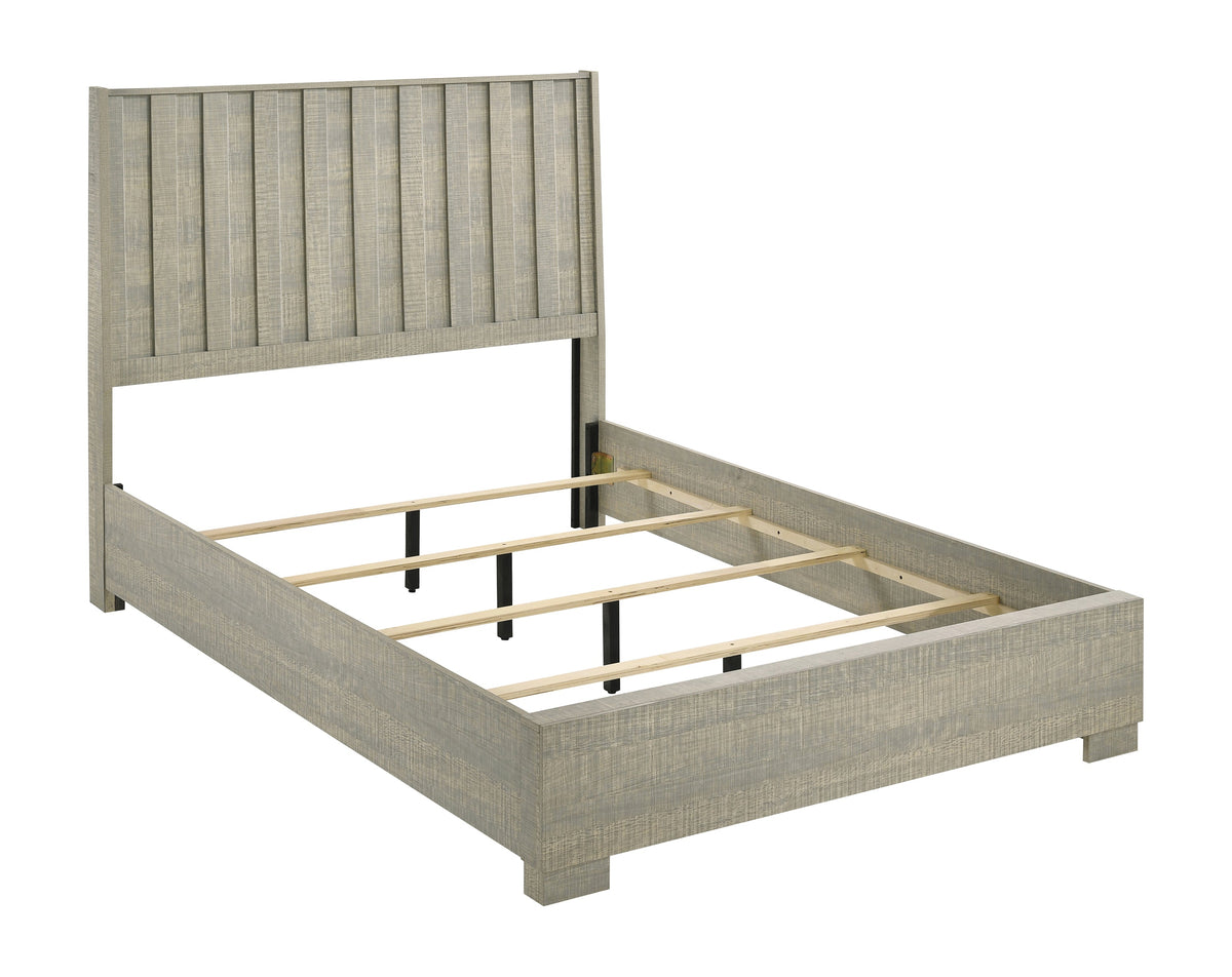 Coaster Channing Rectangular Panel Bed Rough Sawn Grey Oak Model 224341KE