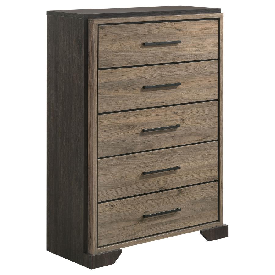 Coaster Baker 5-drawer Chest Brown and Light Taupe Model 224465