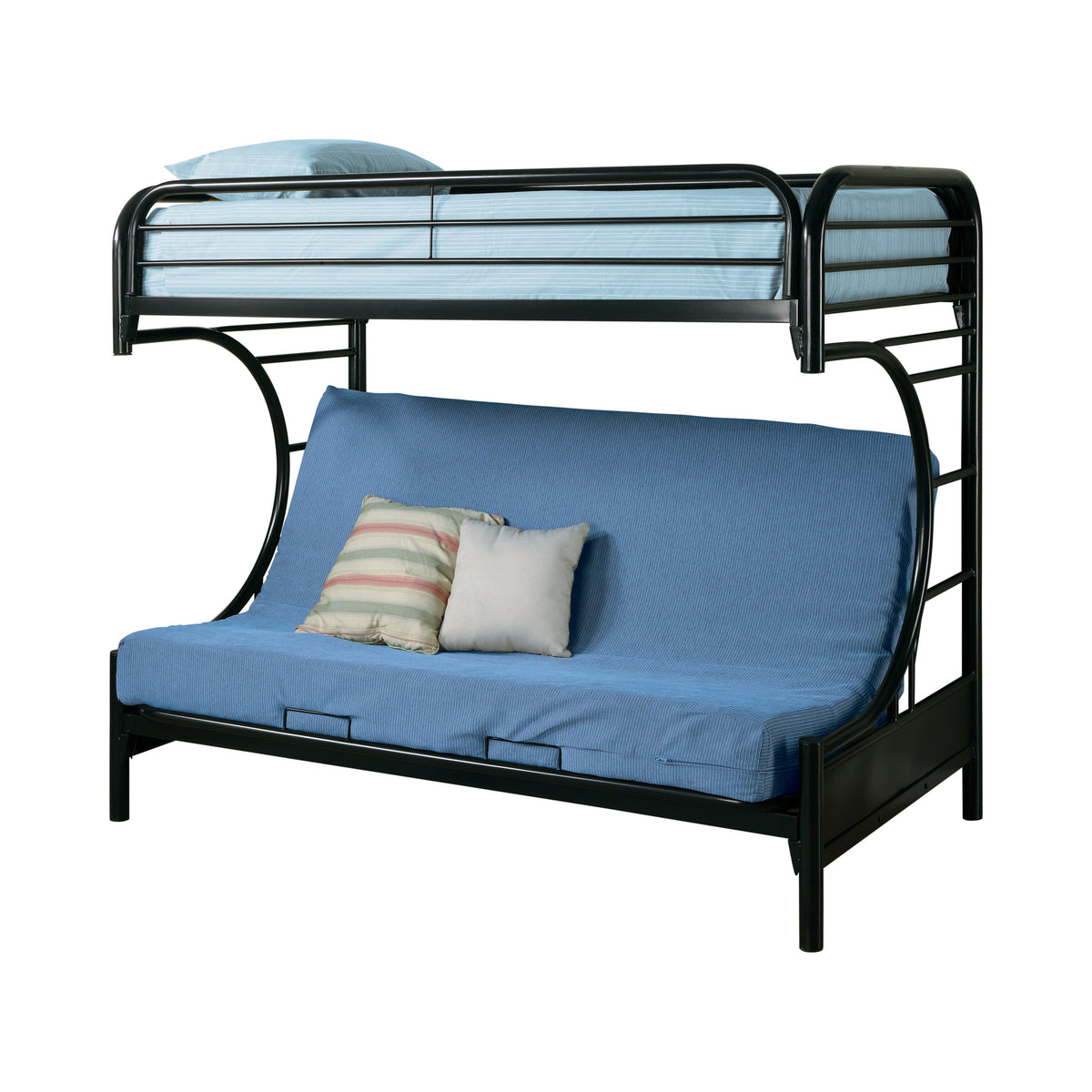Coaster Montgomery Twin over Futon Bunk Bed Glossy Black Model 2253K