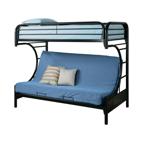 Coaster Montgomery Twin over Futon Bunk Bed Glossy Black Model 2253K