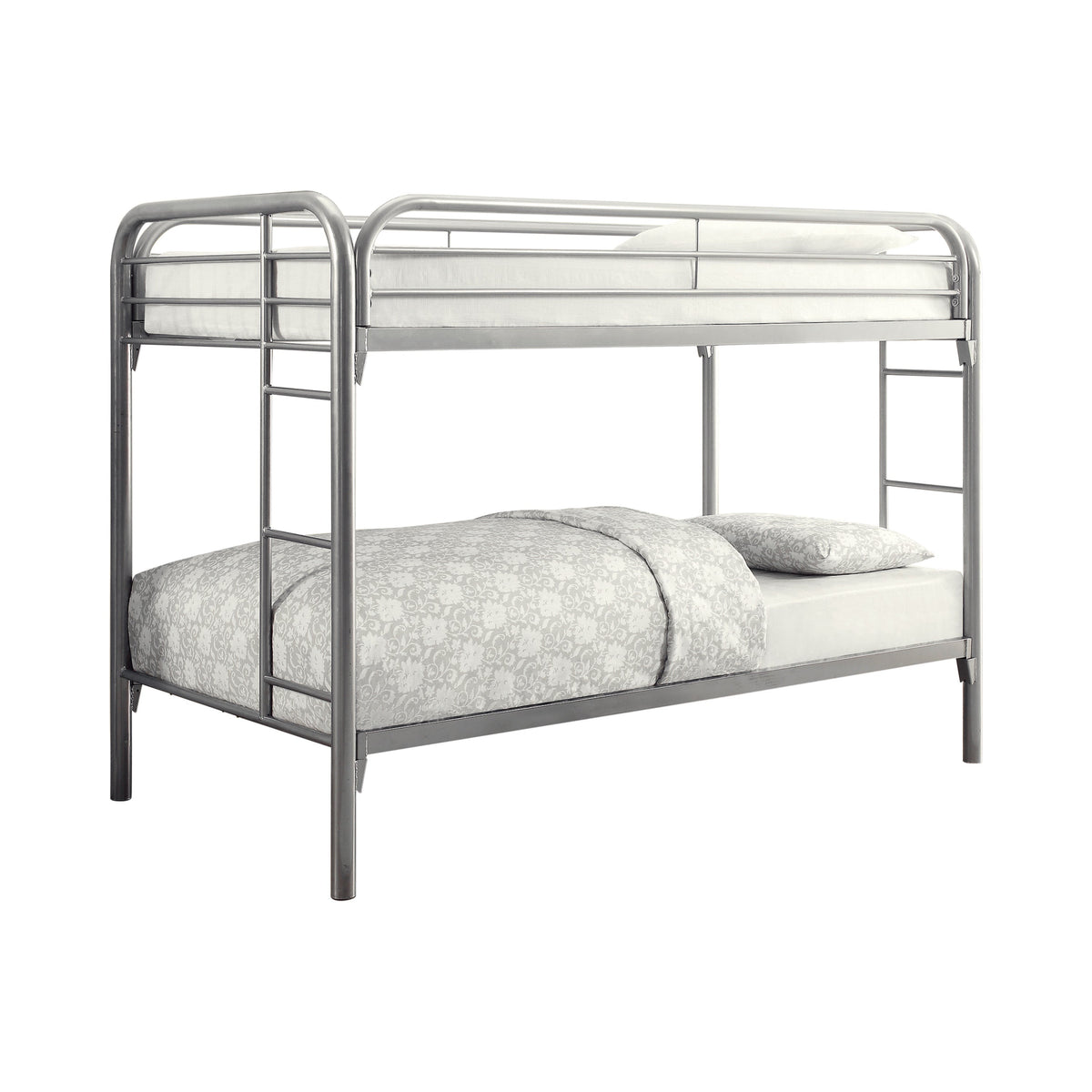 Coaster Morgan Twin over Twin Bunk Bed Silver Model 2256V