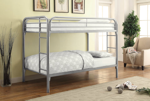 Coaster Morgan Twin over Twin Bunk Bed Silver Model 2256V