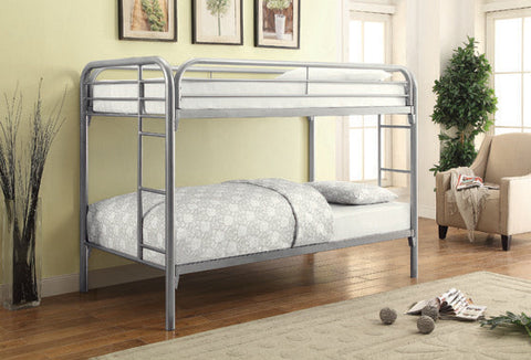 Coaster Morgan Twin over Twin Bunk Bed Silver Model 2256V