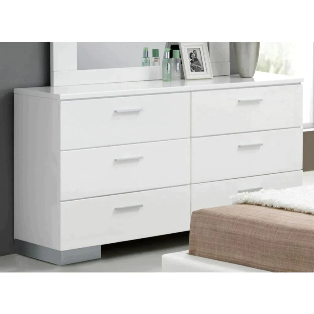 Lorimar White & Chrome Leg Dresser Model 22635 By ACME Furniture