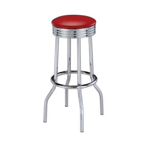 Coaster Hopkins Upholstered Top Bar Stools Red and Chrome (Set of 2) Model 2299R