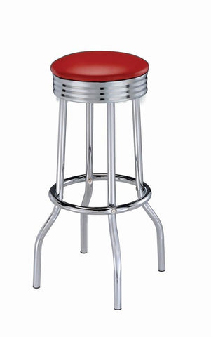 Coaster Hopkins Upholstered Top Bar Stools Red and Chrome (Set of 2) Model 2299R