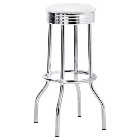 Coaster Theodore Upholstered Top Bar Stools White and Chrome (Set of 2) Model 2299W