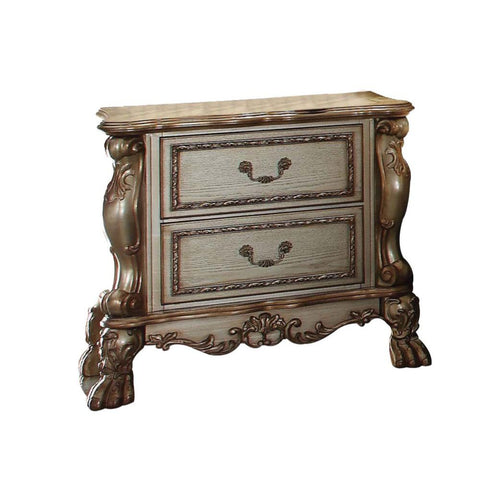 ACME Dresden Gold Patina & Bone Finish Dresden Nightstand Model 23163