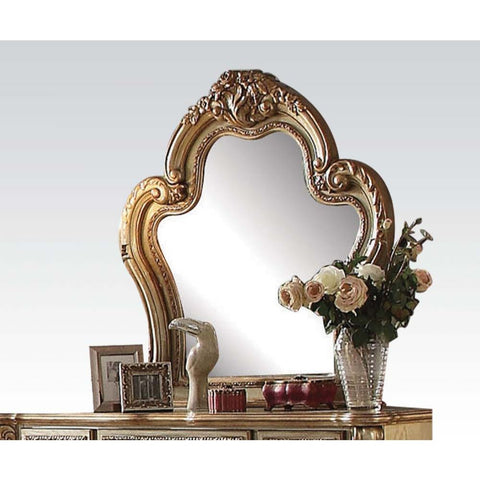 ACME Dresden Gold Patina & Bone Finish Dresden Mirror Model 23164