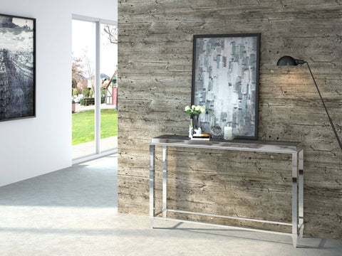 Modrest Agar Modern Glass & Stainless Steel Console Table By VIG Furniture