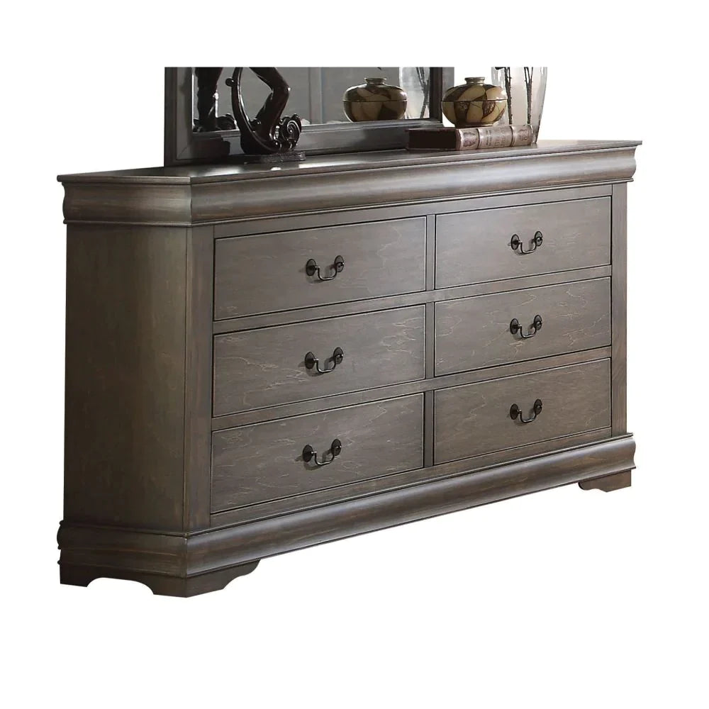 Louis Philippe Antique Gray Dresser Model 23865 By ACME Furniture