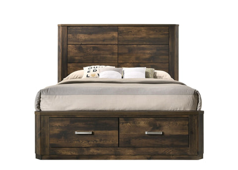 Elettra Rustic Walnut Eastern King Bed Model 24197EK By ACME Furniture