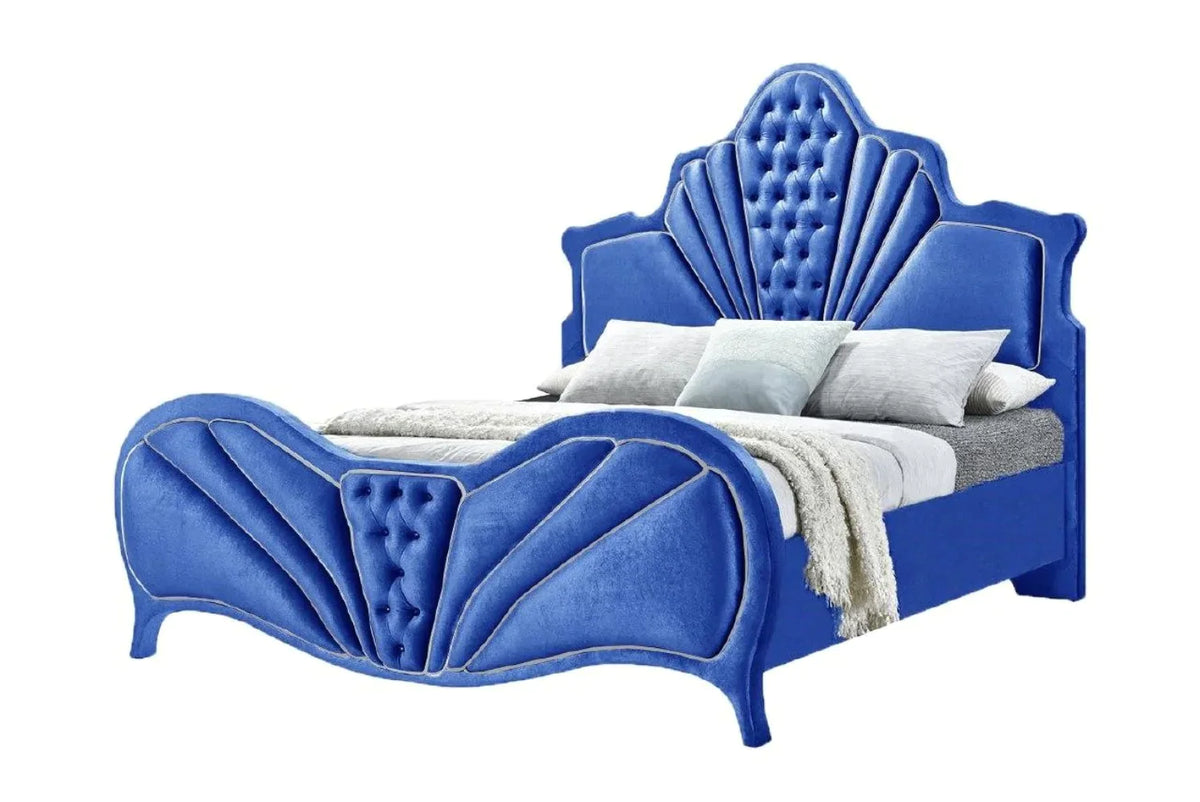 Dante Blue Velvet Eastern King Bed Model 24217EK By ACME Furniture