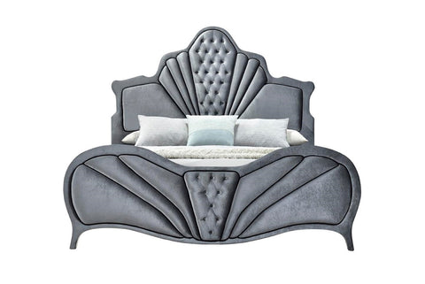 ACME Dante Gray Velvet Dante Eastern King Bed Model 24227EK