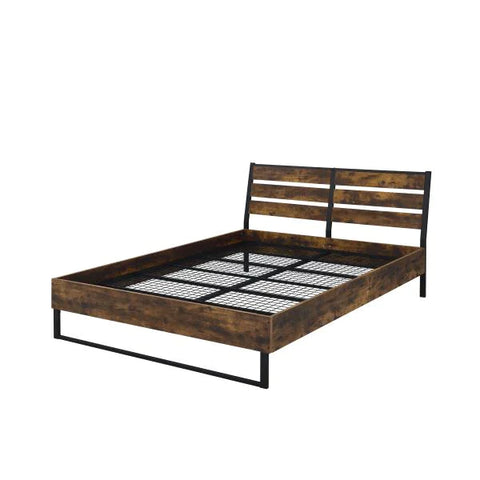 Juvanth Rustic Oak & Black Finish Queen Bed Model 24250Q By ACME Furniture