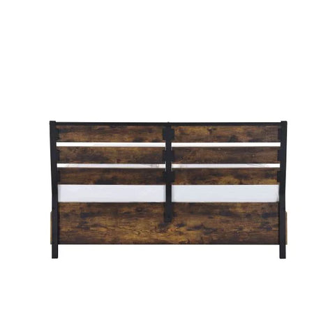 Juvanth Rustic Oak & Black Finish Eastern King Bed Model 24257EK By ACME Furniture