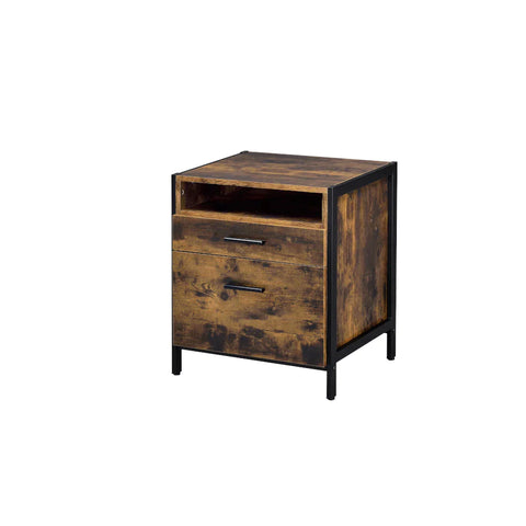 Juvanth Rustic Oak & Black Finish Nightstand Model 24263 By ACME Furniture