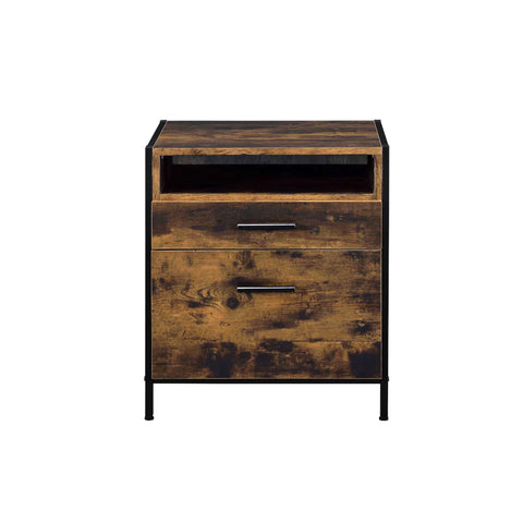 Juvanth Rustic Oak & Black Finish Nightstand Model 24263 By ACME Furniture