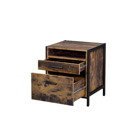 Juvanth Rustic Oak & Black Finish Nightstand Model 24263 By ACME Furniture