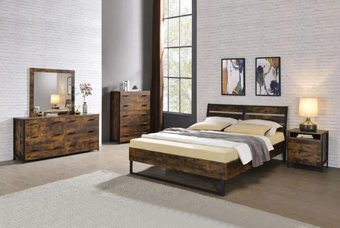 Juvanth Rustic Oak & Black Finish Dresser Model 24265 By ACME Furniture