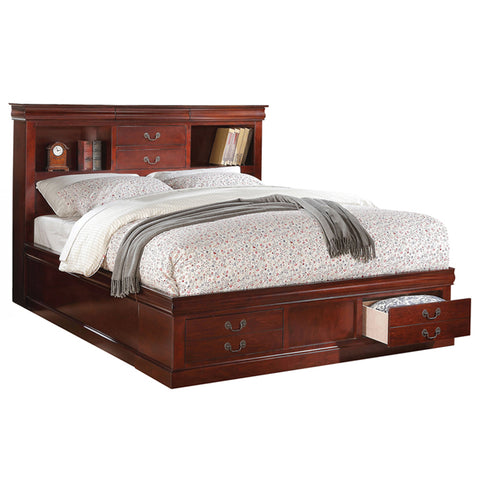 Louis Philippe III EK Bed W/Storage