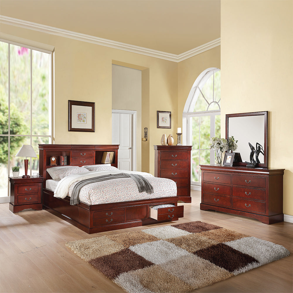Louis Philippe III EK Bed W/Storage