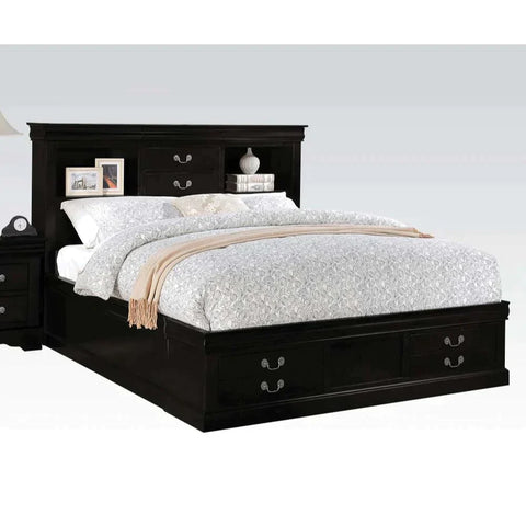 Louis Philippe III Black Queen Bed Model 24390Q By ACME Furniture