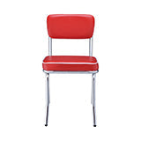 Coaster Retro Open Back Side Chairs Red and Chrome (Set of 2) Model 2450R