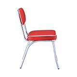 Coaster Retro Open Back Side Chairs Red and Chrome (Set of 2) Model 2450R