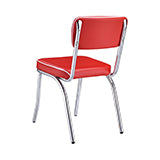 Coaster Retro Open Back Side Chairs Red and Chrome (Set of 2) Model 2450R